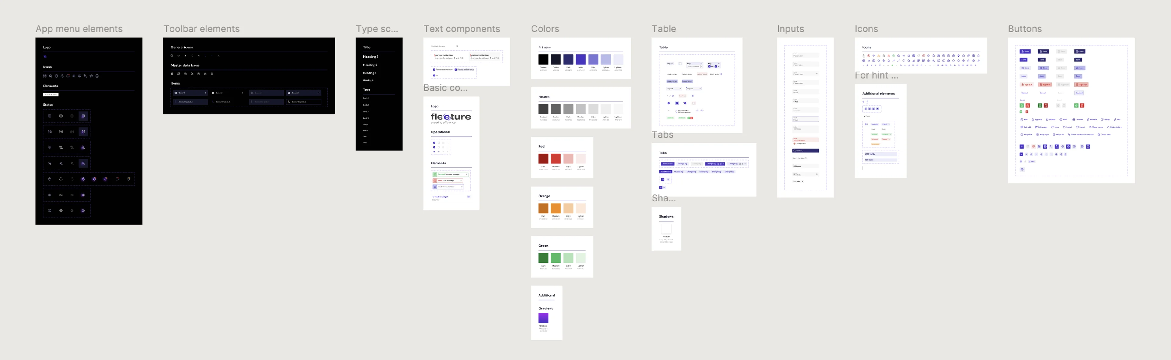 Fleeture styles and components library
