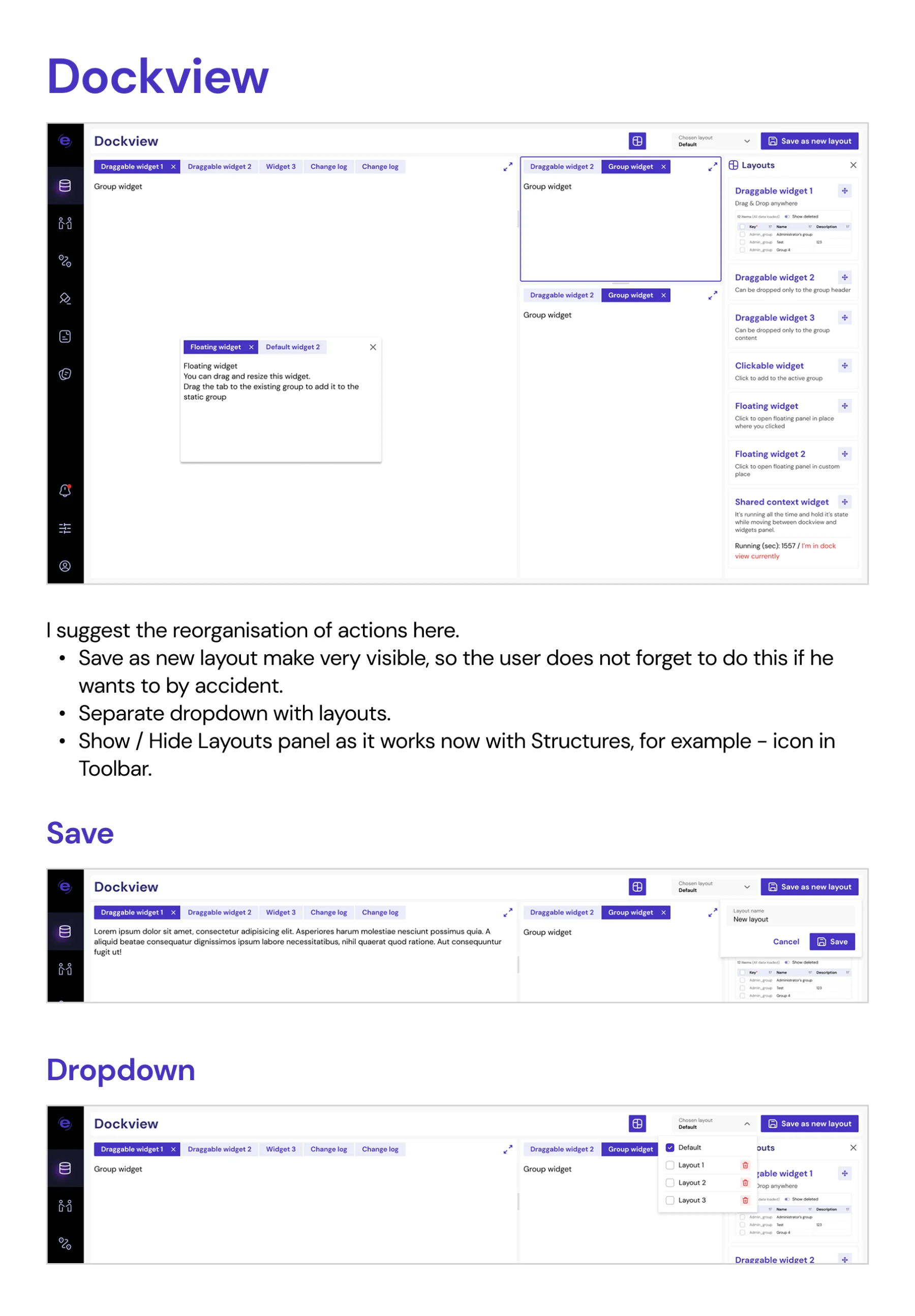 Example of a report presented to the team