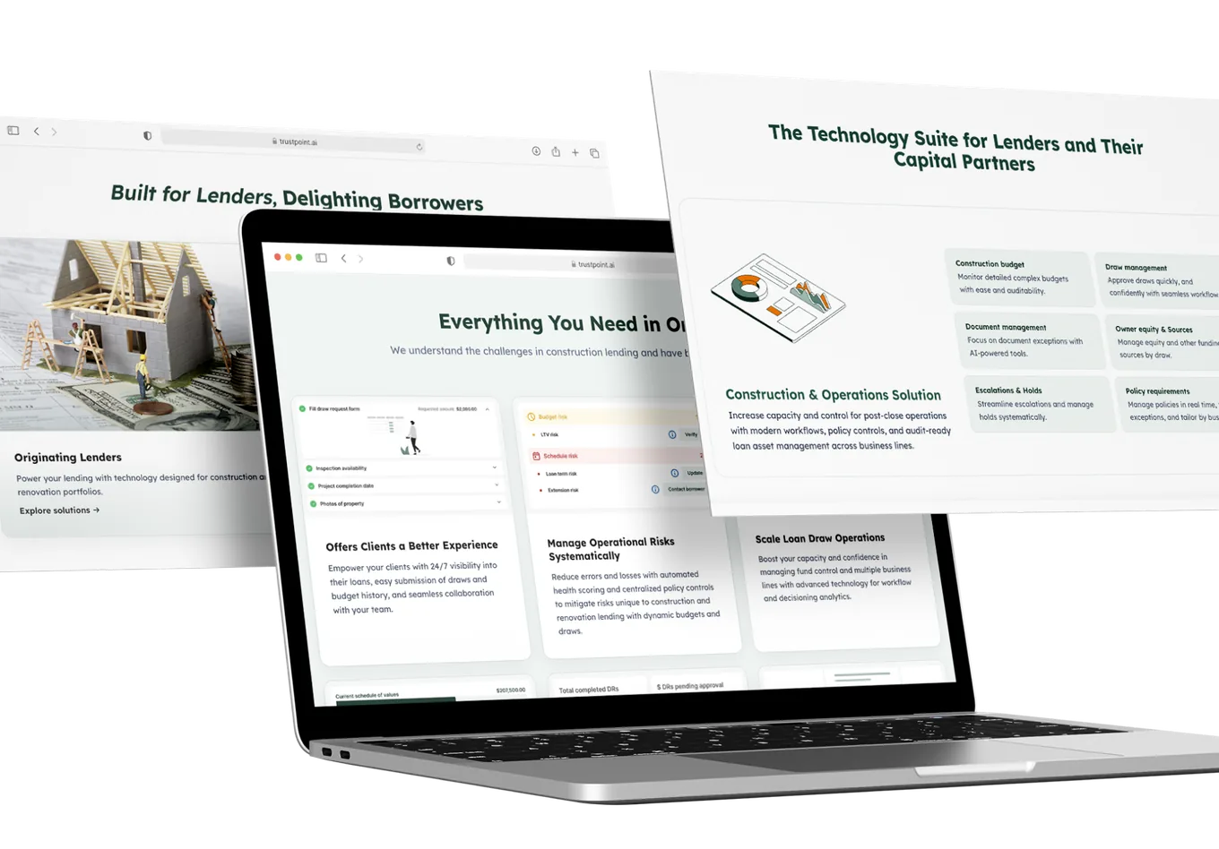 TrustPoint lending platform on a laptop